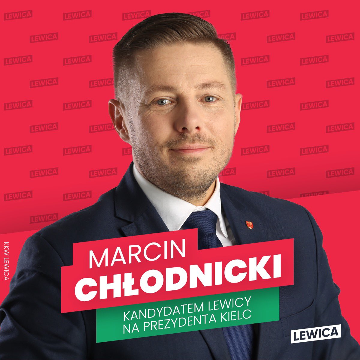 __Lewica's tweet photo. Marcin Chłodnicki kandydatem Lewicy na prezydenta Kielc! 💪🔥

Marcin Chłodnicki jako obecny Wiceprezydent Kielc zrobił już wiele dobrego dla miasta; jedną z jego inicjatyw, które doszły do skutku było https://t.co/qex60IwshS. wprowadzenie lokalnego programu In Vitro. ❤️

Widząc pasję i zaangażowanie Marcina w pracę na rzecz lepszego jutra, nie mamy wątpliwości, że nie ma lepszego kandydata na prezydenta Kielc.

Powodzenia! 💪