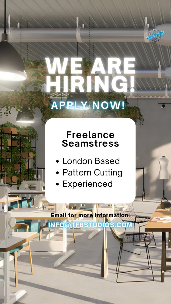 tfblueprint's tweet photo. New job opportunity at our London-based fashion manufacturer 🪡

📮 Email info@tfbstudios.com https://t.co/TgzKWw84cz