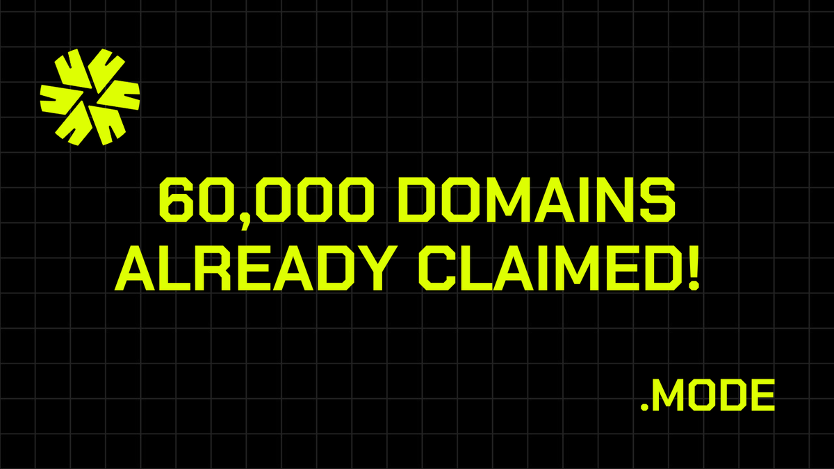 Over 60,000 domains registered!

What are you waiting for?

Secure your '.mode' domain today and become part of our vibrant Mode and Mode Domains community. Don't miss out on the fun! 🟡🚀

And if you have claimed your .mode name, share them below to see the coolest ones in the