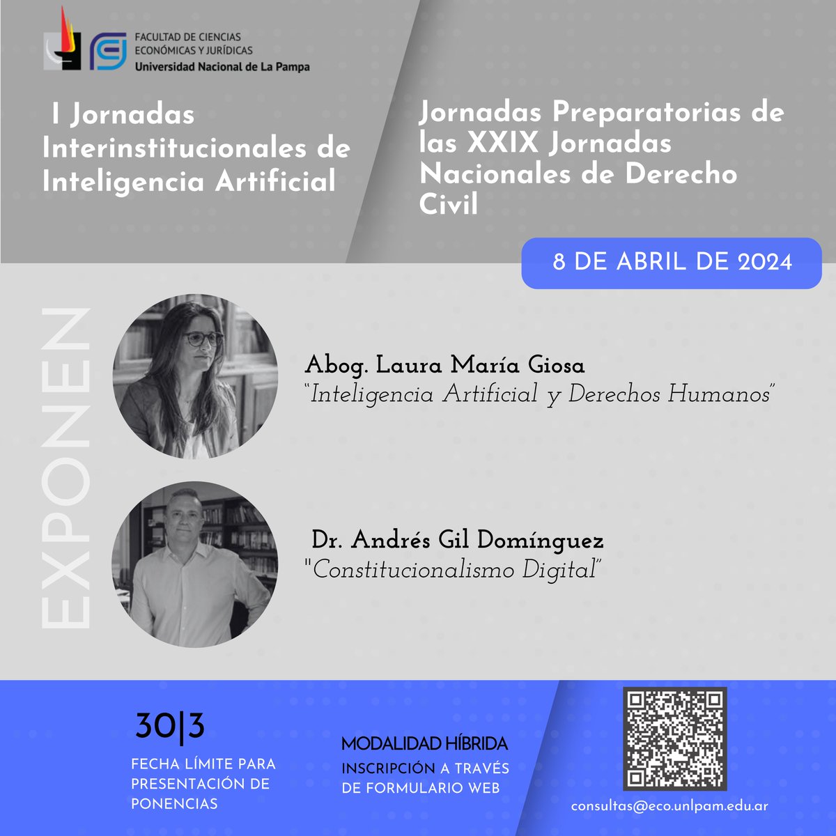 ¡El futuro llegó hace rato! 
Preparate para unas Jornadas únicas que fusionan la vanguardia de la #Inteligencia #Artificial y el #Derecho #Civil.
#SomosEcoJur
#SomosUNLPam