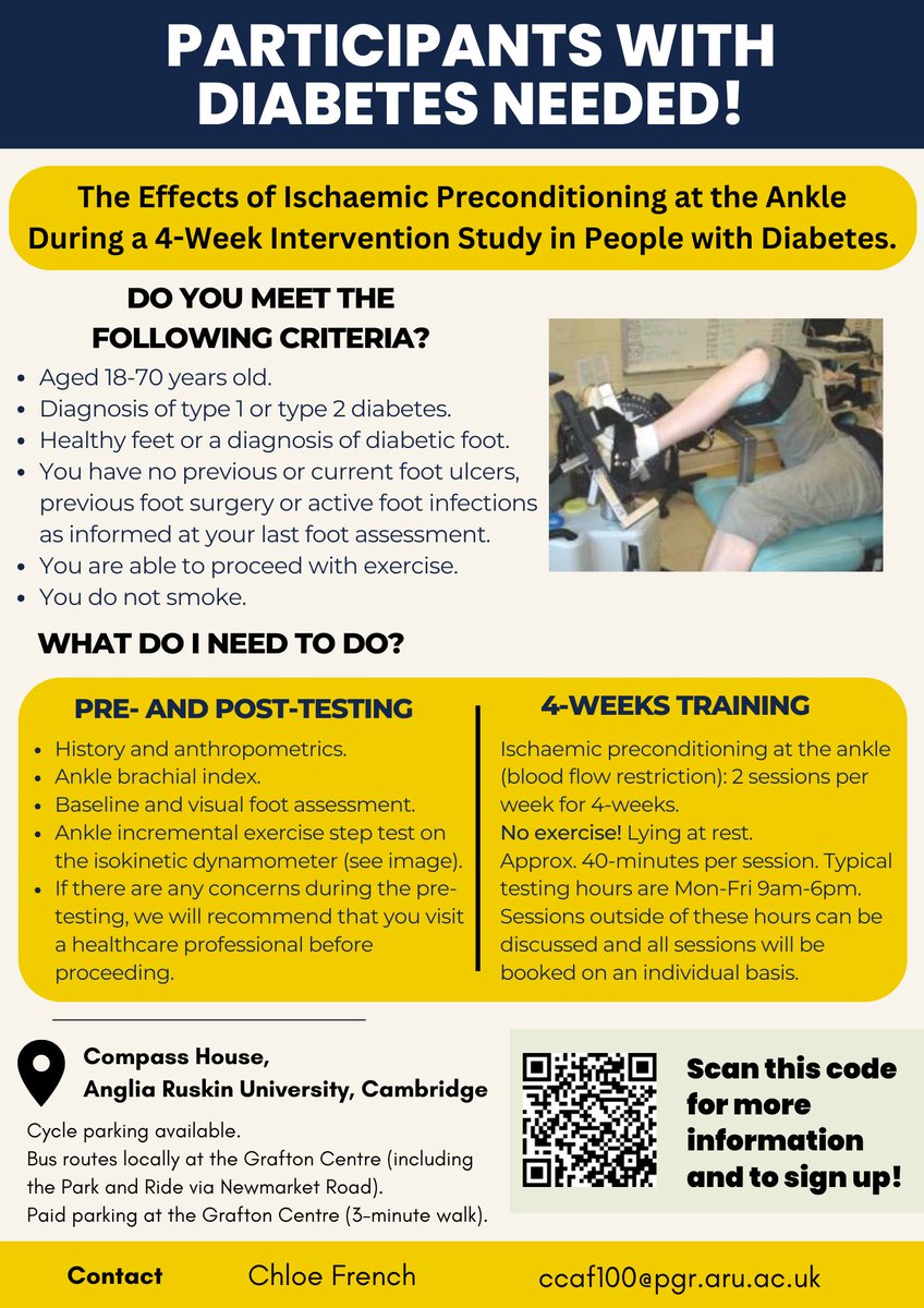Chloefren61's tweet photo. Do you know anyone living with diabetes? Take part in a new research study at Anglia Ruskin University in Cambridge. Follow the link to get involved: https://t.co/EqyS3tbtkG

@AngliaRuskin
@DiabetesUK
@DiabetesUKMidsE @JDRFUK 
@DUK_research
@CUH_Diabetes
@THIS_Institute https://t.co/9B3xmxAAO7