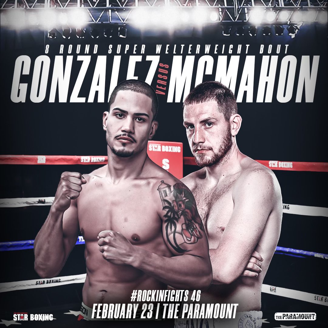 StarBoxing's tweet photo. 🐔 vs 🥶
Danny Gonzalez vs Keane McMahon
Who ya got and how?! 

#RockinFights 46 | Feb 23 | @theparamountny https://t.co/4Z5jAmuBl9