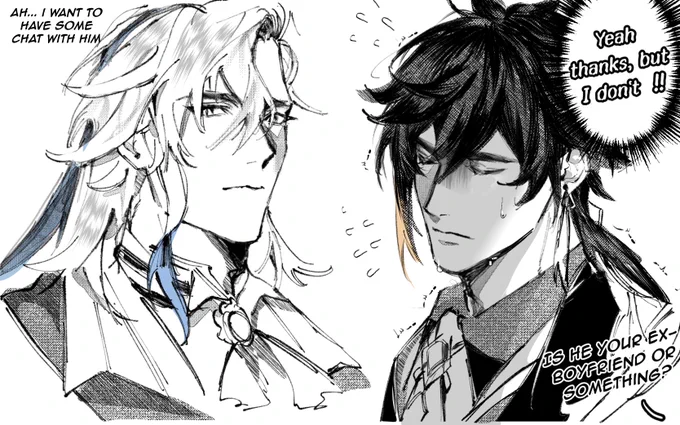 Y- yeah i think- i think they'll be good friends for sure ?? 😭😭 #neuvillette #zhongli 