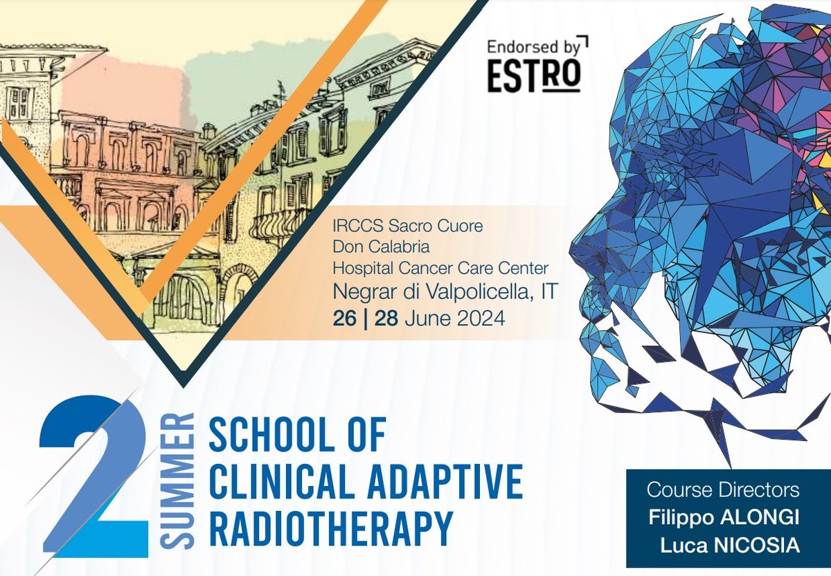 Dear friends and colleagues I have the pleasure to invite you to the II Summer School of Clinical Adaptive Radiotherapy next 26-28 June in Negrar, Italy endorsed by @ESTRO_RT! Subscription at: summerschoolnegrar.com More infos at: estro.org/Courses/2024/%…