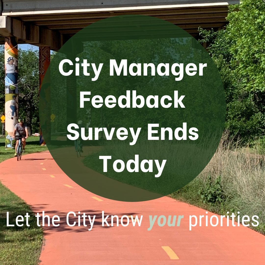 austin_outside's tweet photo. Austin is recruiting a new City Manager and wants to know what areas this position should prioritize. If you think parks, open spaces, shaded trails, sidewalks, and bikeways improve our quality of life, please fill out the survey and let the City know! https://t.co/xw4DRNT3Yg https://t.co/wfVylVewVl