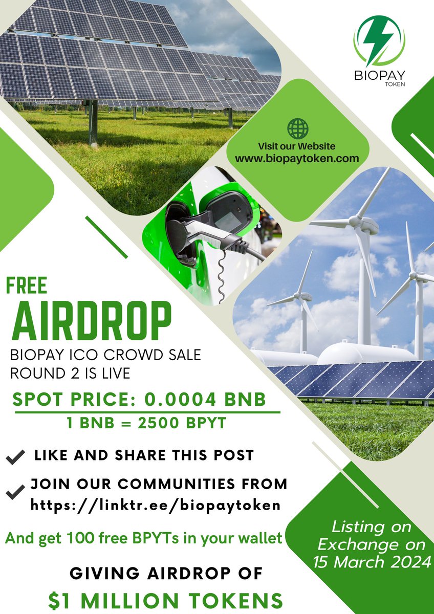 INT_BHATTI's tweet photo. 🚀 Crypto Airdrop Alert! 🚀

🎁 Participate in our exclusive Airdrop and earn FREE tokens! 🌐

🔗 Link Tree BioPay Token: [https://t.co/KWDwuGJebJ]

🚨 Don't miss out on this opportunity! 🚨
#CryptoAirdrop #FreeCrypto #AirdropAlert
#Blockchain #Cryptocurrency #TokenDistribution https://t.co/rOsdEfA9wx