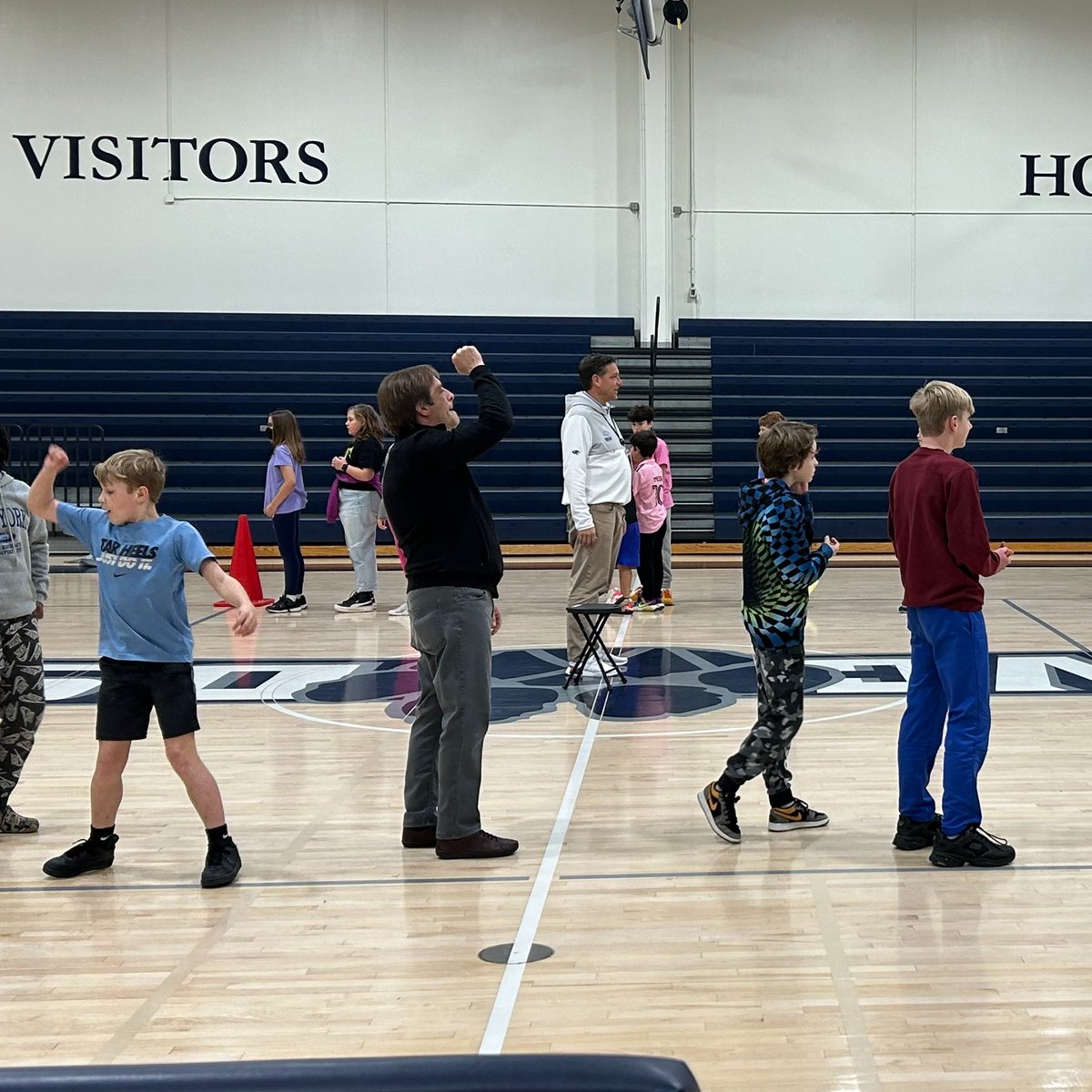WestchesterCDS's tweet photo. In a pre-K-12 school, you never know who might stop by to cheer you on or join in. Music and theater teacher Ken Mickey stopped by 5th grade PE and joined in the basketball drills! #DiscoverWCDS #WCDSCommunity #WCDSGrade5 https://t.co/7sNQhA4YVo