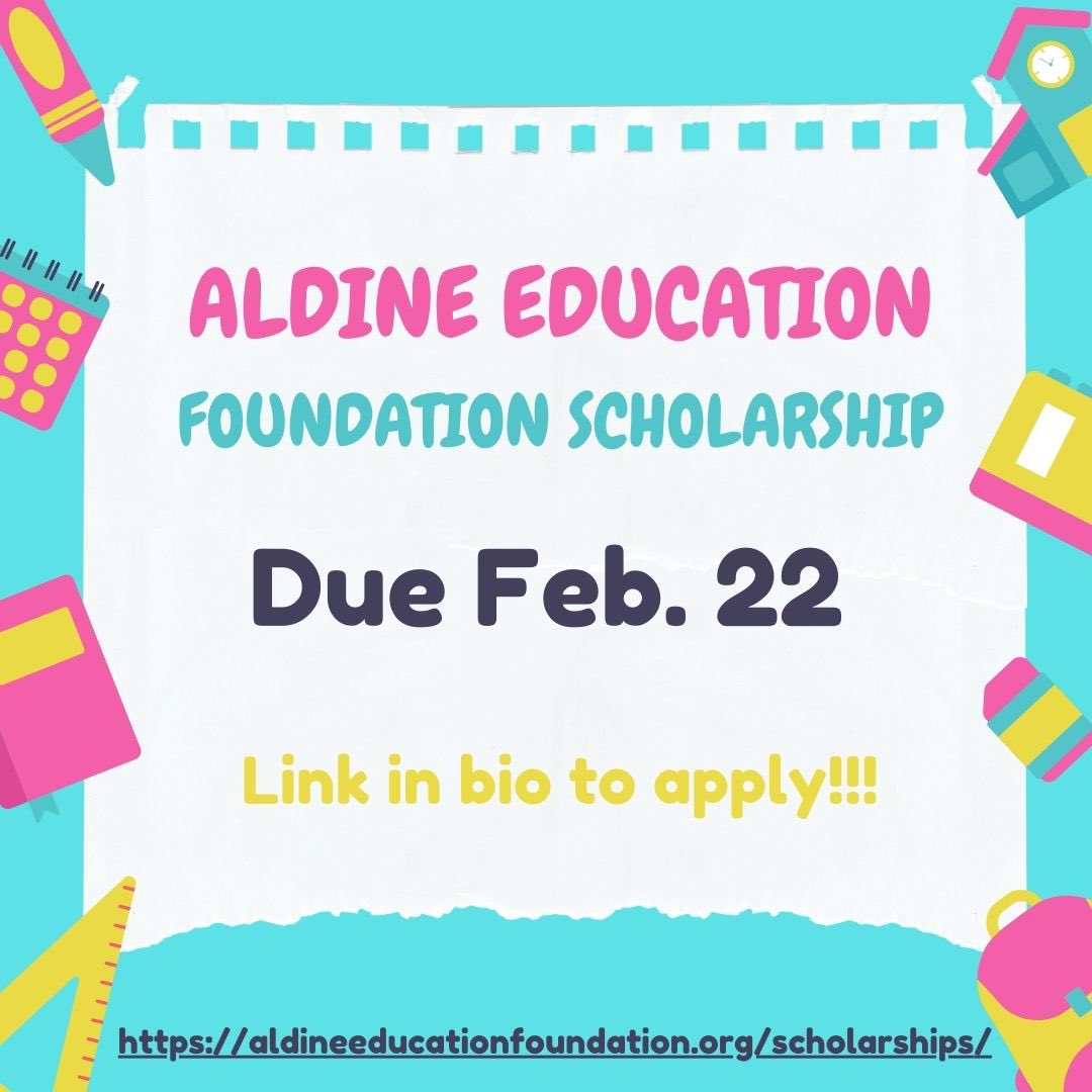 Deadline coming up!! Apply to Aldine Education Foundation Scholarship due Feb. 22!! Link in bio!
