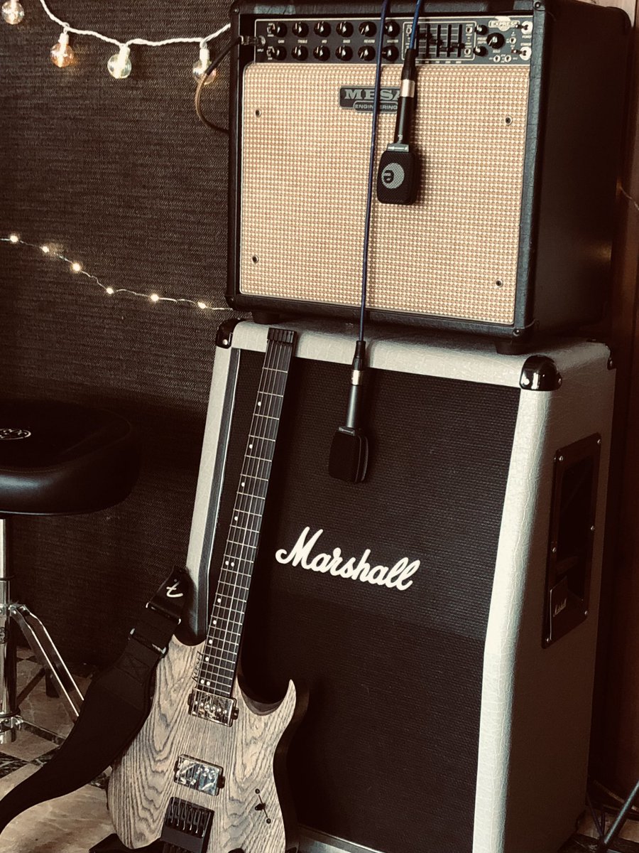 This guitar/amp/cab/mic combination makes lively tones! @MesaBoogie @marshallamps @Kiesel_Guitars @Sennheiser