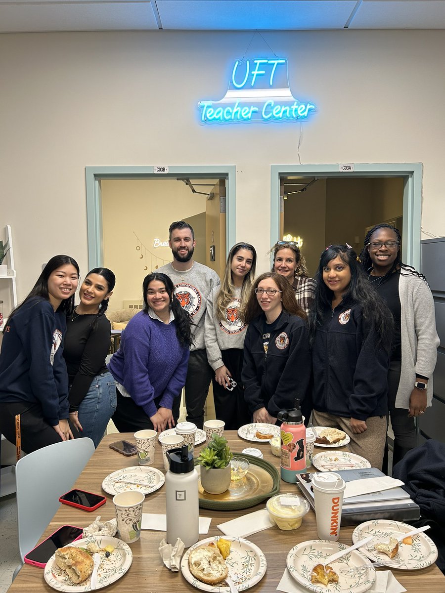 MsSouverain_15's tweet photo. A wonderful breakfast with our colleagues to celebrate the culmination of our  book study cycle focused on strategies for ELLs. We are excited to continue witnessing the impact that this learning will have on our students. @UFTTchrCENTER @QMs419 #teacherssupportteachers https://t.co/jZ8XLMSnAW