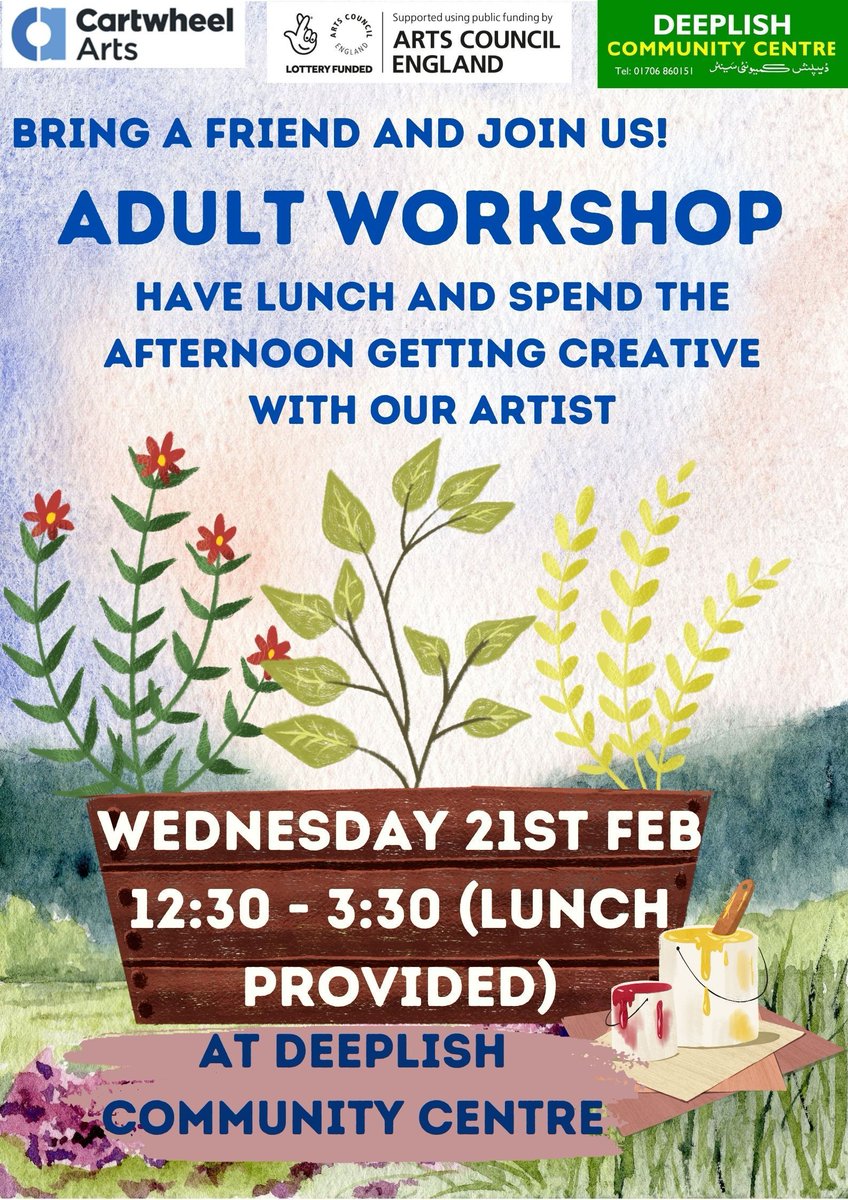 CartwheelArts's tweet photo. Over at #Deeplish Community Centre @asianlgbt1 next week we're creating planters for 🌷 Join us at two free adult art workshops & be part of bringing nature to the streets #WeLoveNature #ReclaimTheSpace https://t.co/stmQa4uePQ