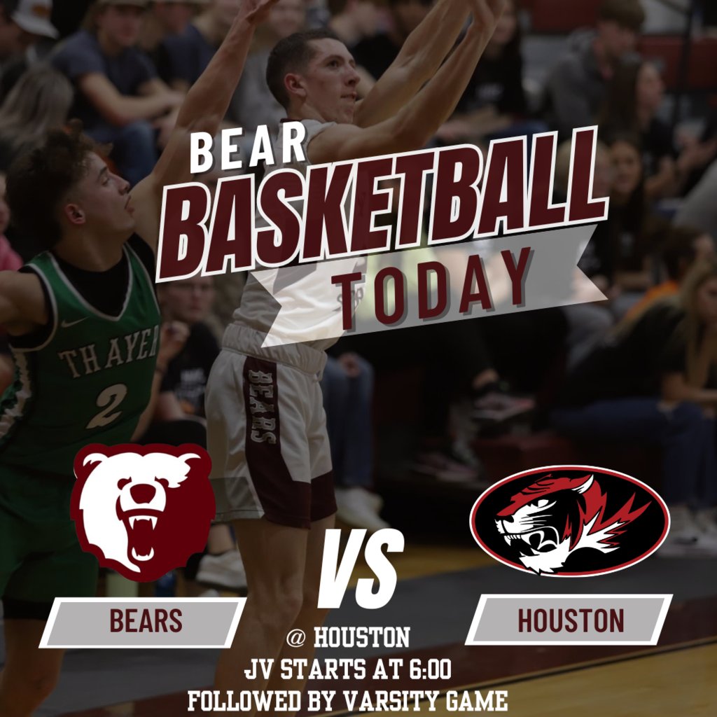 Game Day!!! Tonight the Lady Bears host the Cabool Lady Bulldogs.   We will be recognizing our only senior Aspen Atwell.  Game time 6:00 PM.  The Boys basketball team travels to Houston for an SCA Contest.  Game time 6:00 PM.  Go Bears!!