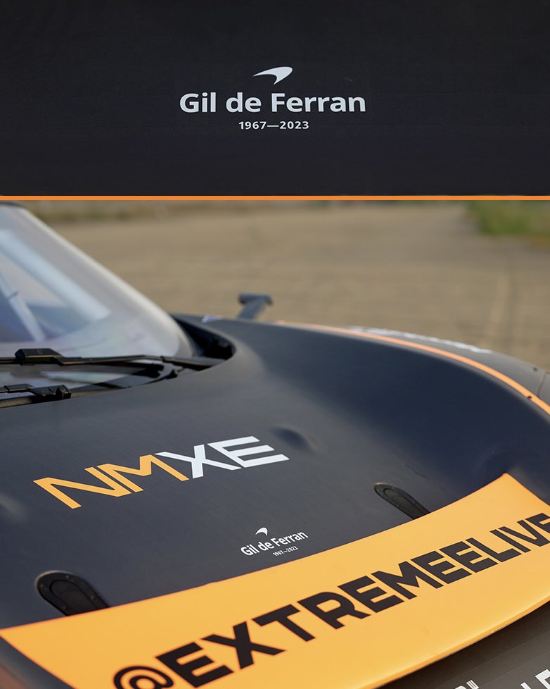 McLarenXE's tweet photo. A tribute to Gil de Ferran, with McLaren, wherever we race. 🧡 https://t.co/Zo7r6Qeemp