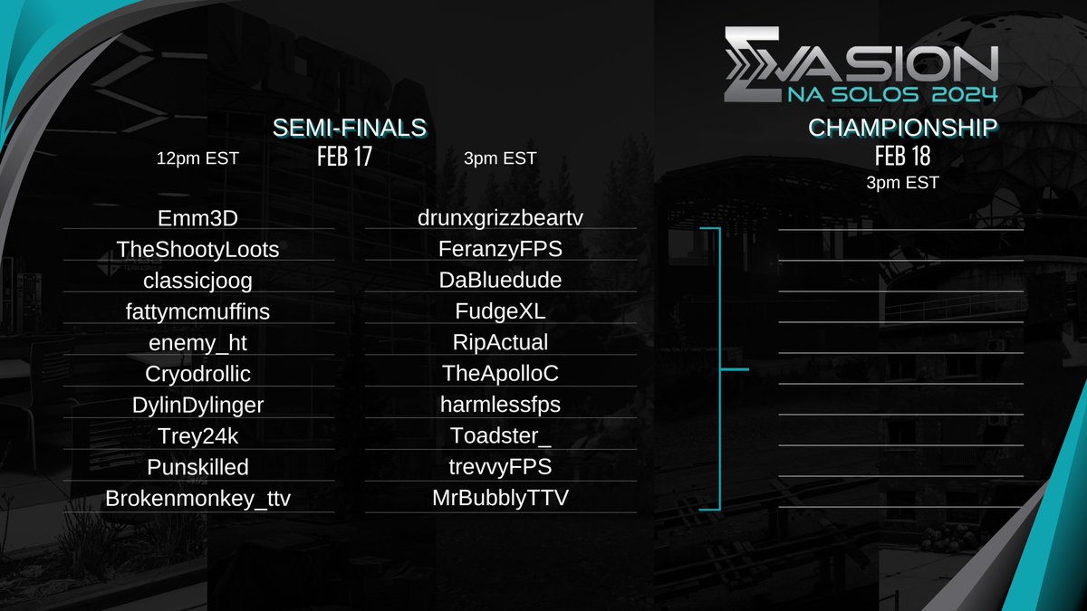 The 2024 NA Solos comes to its epic conclusion this weekend! Starting at 12pm EST tomorrow, the top 20 remaining competitors battle it out to see who makes the Championship 🏆

We would also like to welcome a special guest caster joining us tomorrow <a href="/tripleg/"></a> 👏👏

📺: