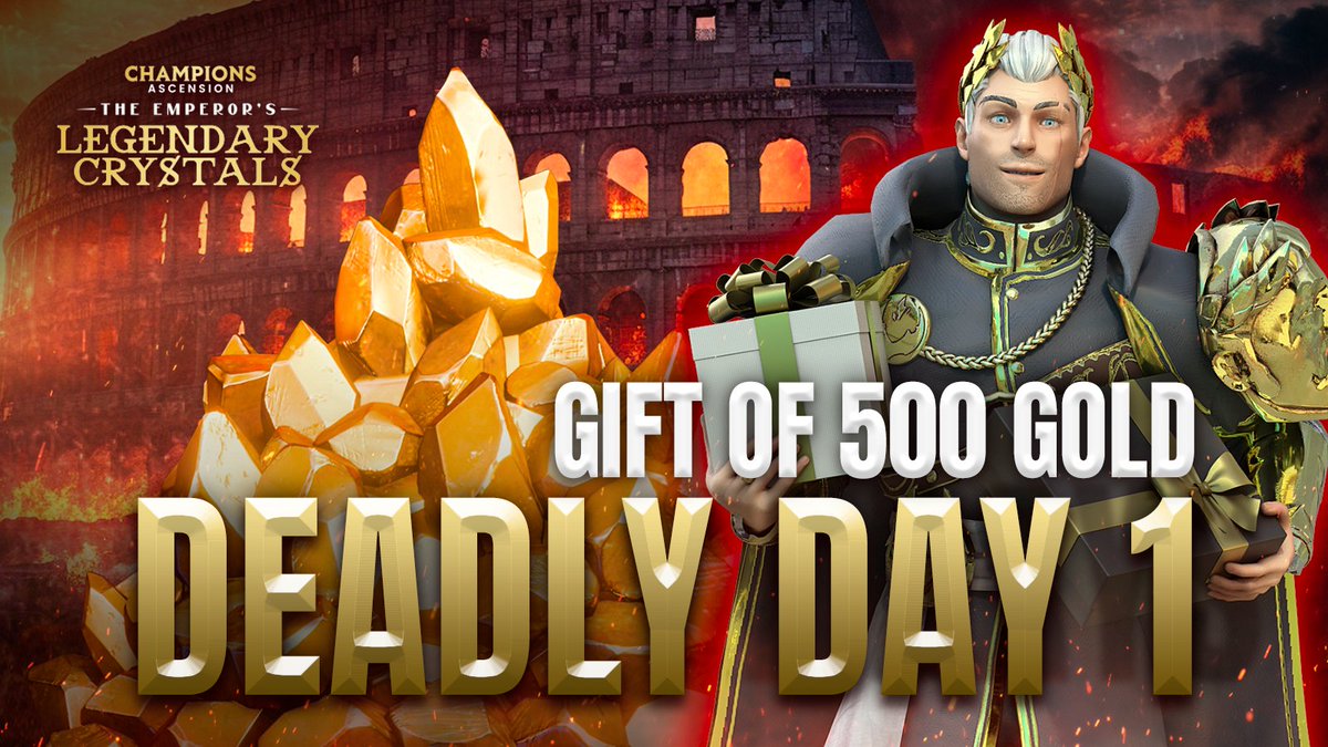 Can you feel that tingling down your spine? A slight trembling in your fingers? Champions, for the next 7 DEADLY DAYS you will be rewarded by your benevolent Emperor! Today, you shall be given the gift of 500 GOLD! Use it to summon a new grunt at the Gate of Fools and begin