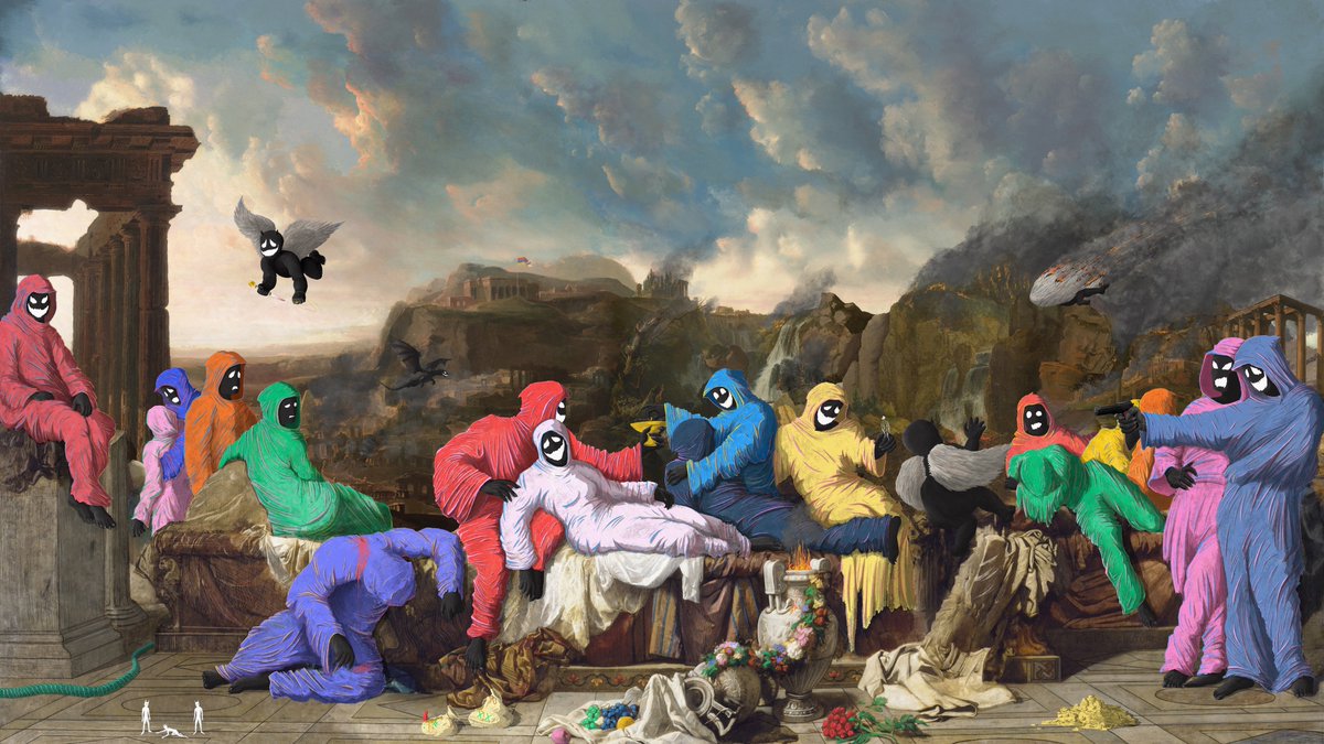 eli_schein's tweet photo. Each work in Other World's new collection Visions is a story that builds upon itself. 12 1/1 works. 

Each work available to collectors as an NFT and signed, framed 30.5" x 49" physical.

These are the first 3 Visions.
