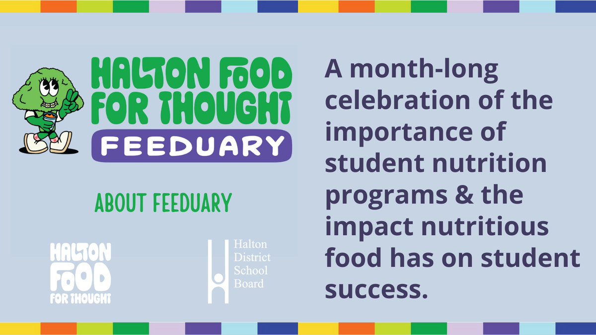 HaltonDSB's tweet photo. It’s FEEDUARY! We're excited to participate and help @HaltonFFT raise awareness about Student Nutrition Programs to #FuelTheFuture of our students. Together, the #HDSB and HFFT have 97 partner schools providing access to over 55,000 students in the HDSB community. https://t.co/ijTOce42l9