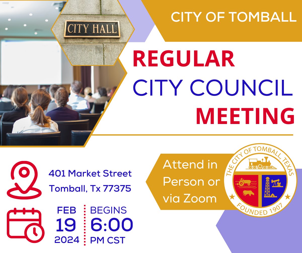 Image for the Tweet beginning: The Tomball City Council will