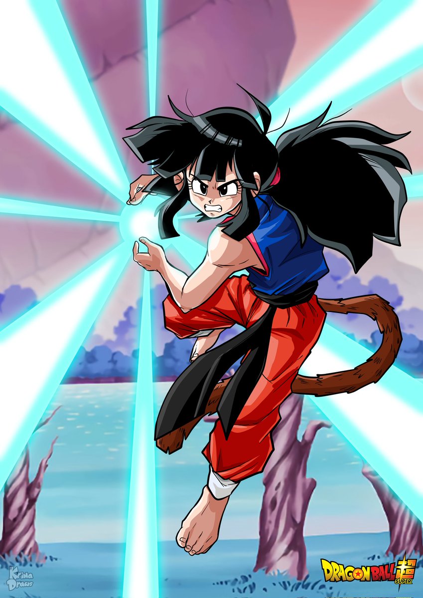 Dragon Ball AU: Saiyan Chi-Chi preparing a Kamehameha!! I hope you