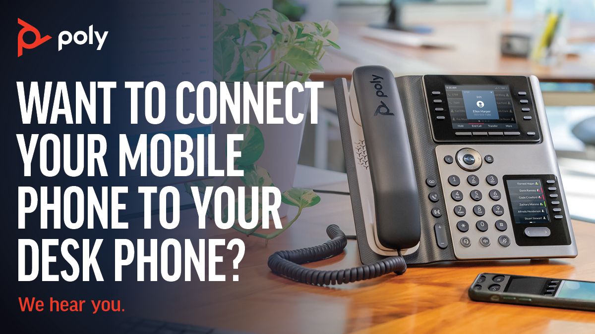 PolyCompany's tweet photo. Unify your mobile and desk phones with the #PolyEdge E business phone!
Use the Bluetooth-ready Edge E models to take mobile calls using the handset or speakerphone. #HybridWork

Learn about all of the great features embedded in this series. 👉
https://t.co/MAZasCqQNv https://t.co/oa3wd9ukSs