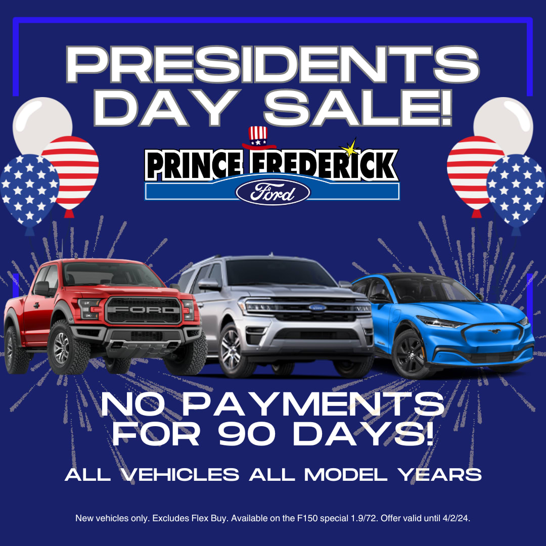 Introducing no payments for 90 days on ALL new vehicles, regardless of model year! Don't wait – Visit us this weekend to take advantage of this incredible deal!

#PrinceFrederickFord #YourFordDealer