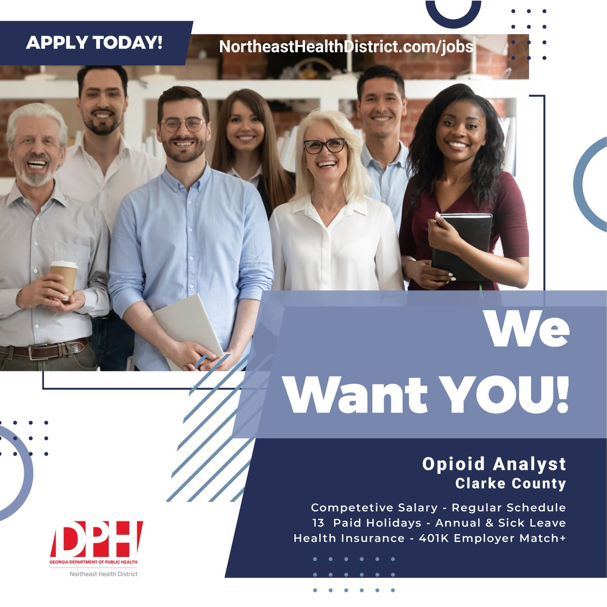 The designated Public Health Analyst (PHA) will assist with the development and implementation of local/district opioid, stimulant, and polysubstance overdose prevention, and response strategies.
For more details and to apply: governmentjobs.com/careers/georgi…