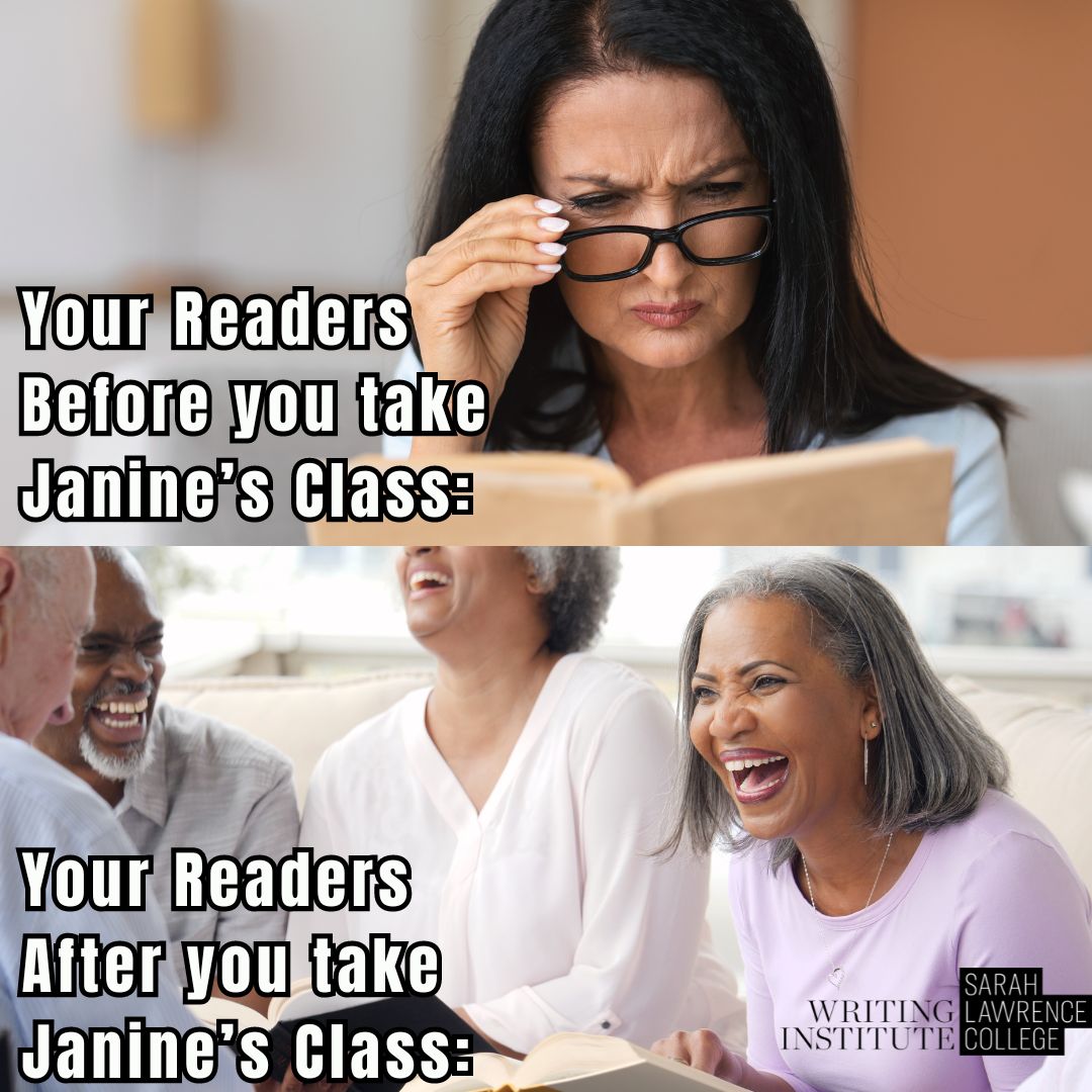 WritingInst's tweet image. Learn how to make your readers LOL 🙌🏻

This class with instructor Janine Annett @janineoclock @janineannett is perfect for finding and elevating the humor in your work. 
To learn more, head to the link below 🔗
tinyurl.com/SHARPENFB

#humorwriting #writingcommunity #writerslife