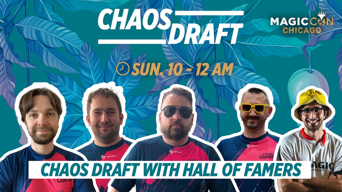 UltimateGuard's tweet photo. You  - in a Chaos Draft with @ReidDuke, @SethManfield, @lsv, @MartinJuza, and @gabnassif.
Sounds like a dream come true?✨ Live your dream and win of the remaining spots at the Hall of Fame Pod.
To participate, you just have to:
➡️  Follow us on X
➡️  Like &amp; Retweet https://t.co/tniaj08TM2