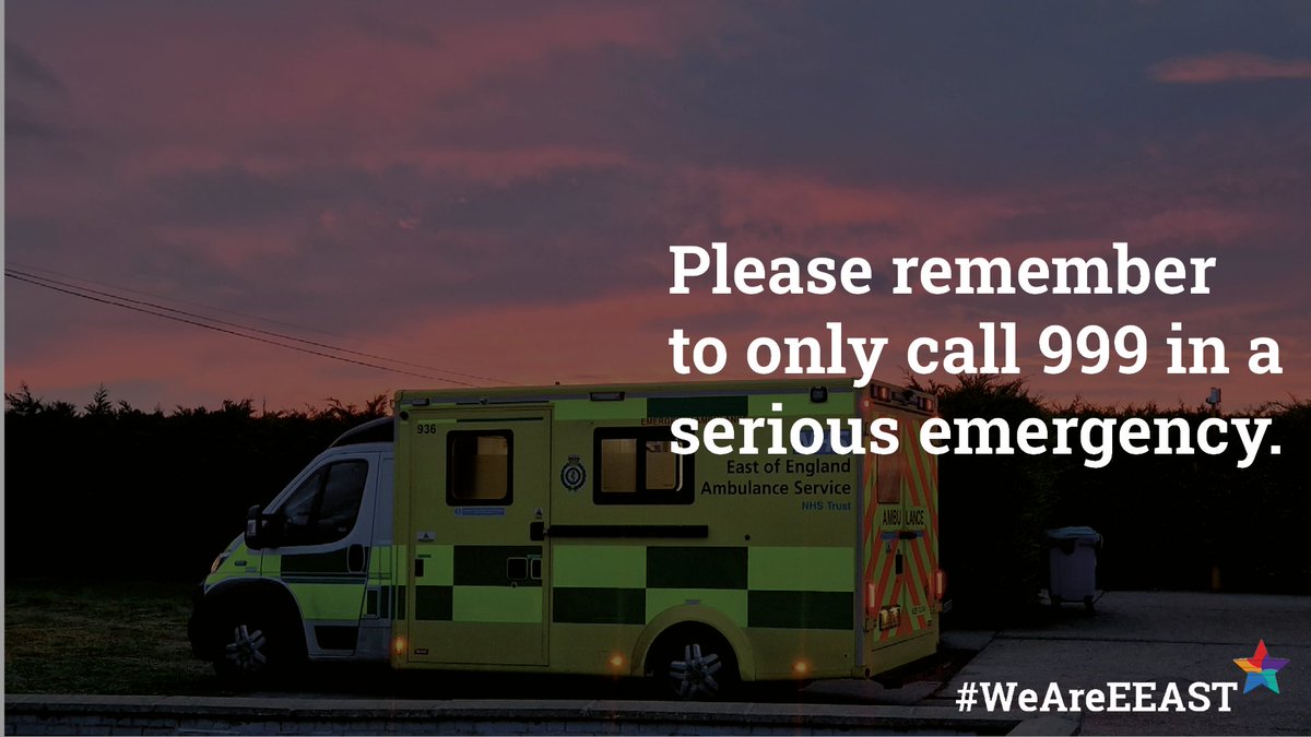 We hope you’ve had a good week and enjoy the weekend ahead! 

We are here if you need us,  but please remember to only call 999 in a serious emergency 📞

#WeAreEEAST