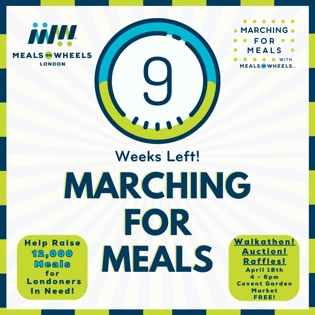 MOWLondon's tweet photo. π 9 weeks until #MarchingForMeals! π
Help ensure London's seniors & our neighbours in need get the nutrition and support they are counting on.
We're raising 12,000 meals to #SupportSeniors - will you join us? π₯
Register π https://t.co/dBqpcIsZCf #EndSeniorHunger #ldnont https://t.co/91LLi1lpyQ