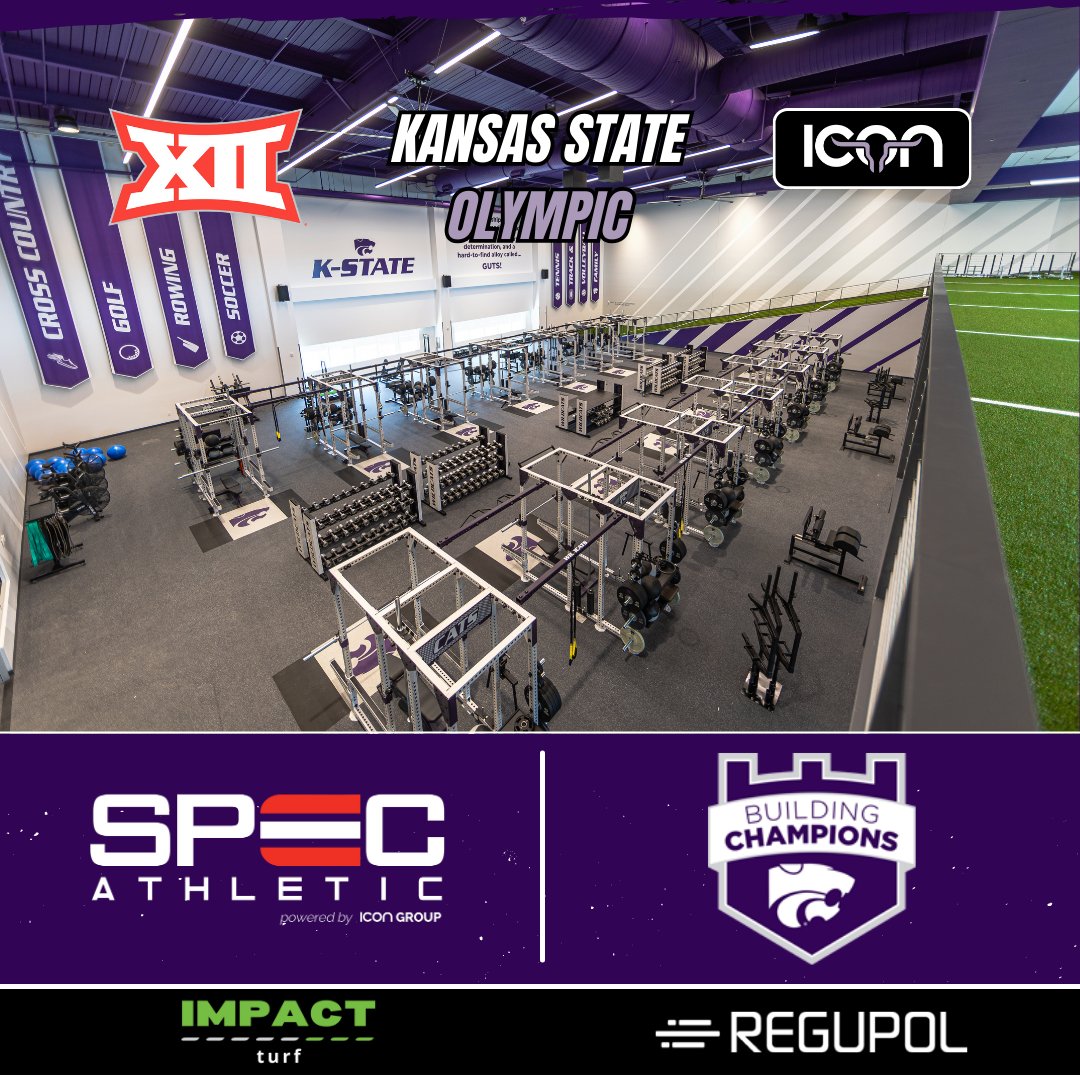Kansas State is building champions in the Morris Family Olympic Training Center from the ground up using @RegupolAmerica #AktivProRoll and #IMPACTTurf 🏋️🔥 Looking for sports flooring installation? Find your local sales rep for more info: team-icon.com/#find-a-sales-… #IconicRooms