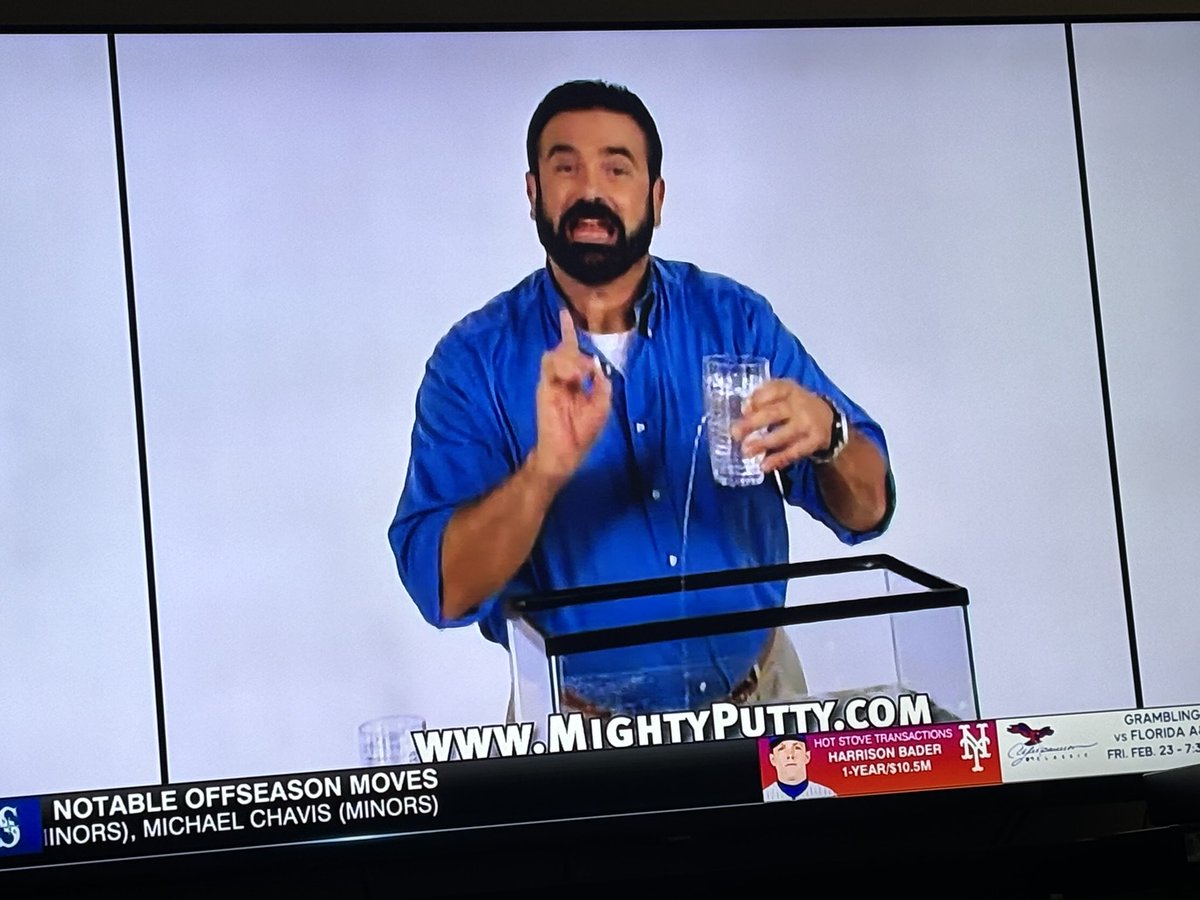 ByJayClemons's tweet photo. Celebrity pitchman Billy Mays has been dead for 15 years ………. and yet, he’s still hawking products on @MLBNetwork. Wow … that’s prolific — and weird. 🤷♂️ #MightyPutty https://t.co/b7Iy2bXO9Y