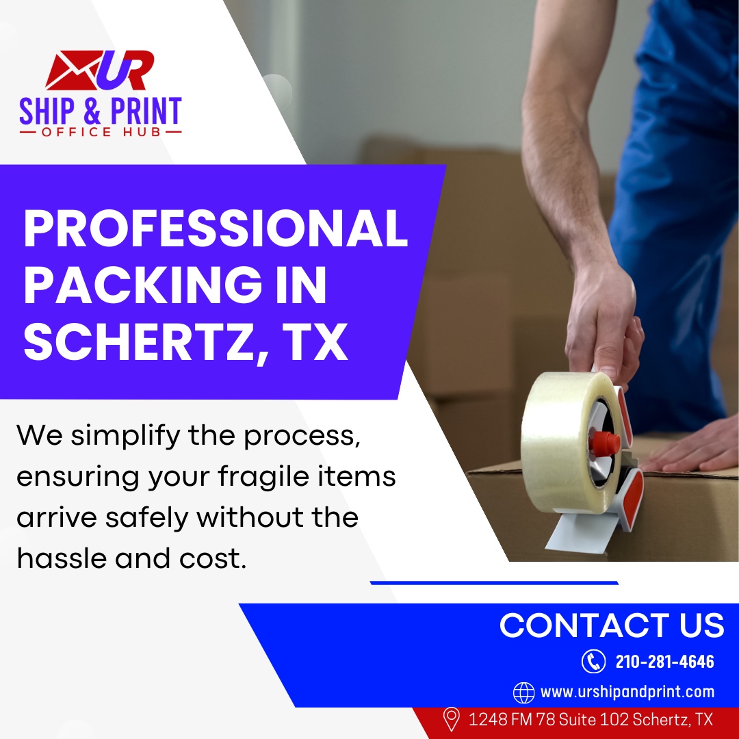 URShipPrint1's tweet image. Experience expert packing at its finest in Schertz, TX! 📦✨ 

UR Ship &amp;amp; Print takes the complexity out, guaranteeing the safe arrival of your delicate items – hassle-free and budget-friendly. Your peace of mind, our priority! 

#ProfessionalPacking #SafeArrivalsSchertz