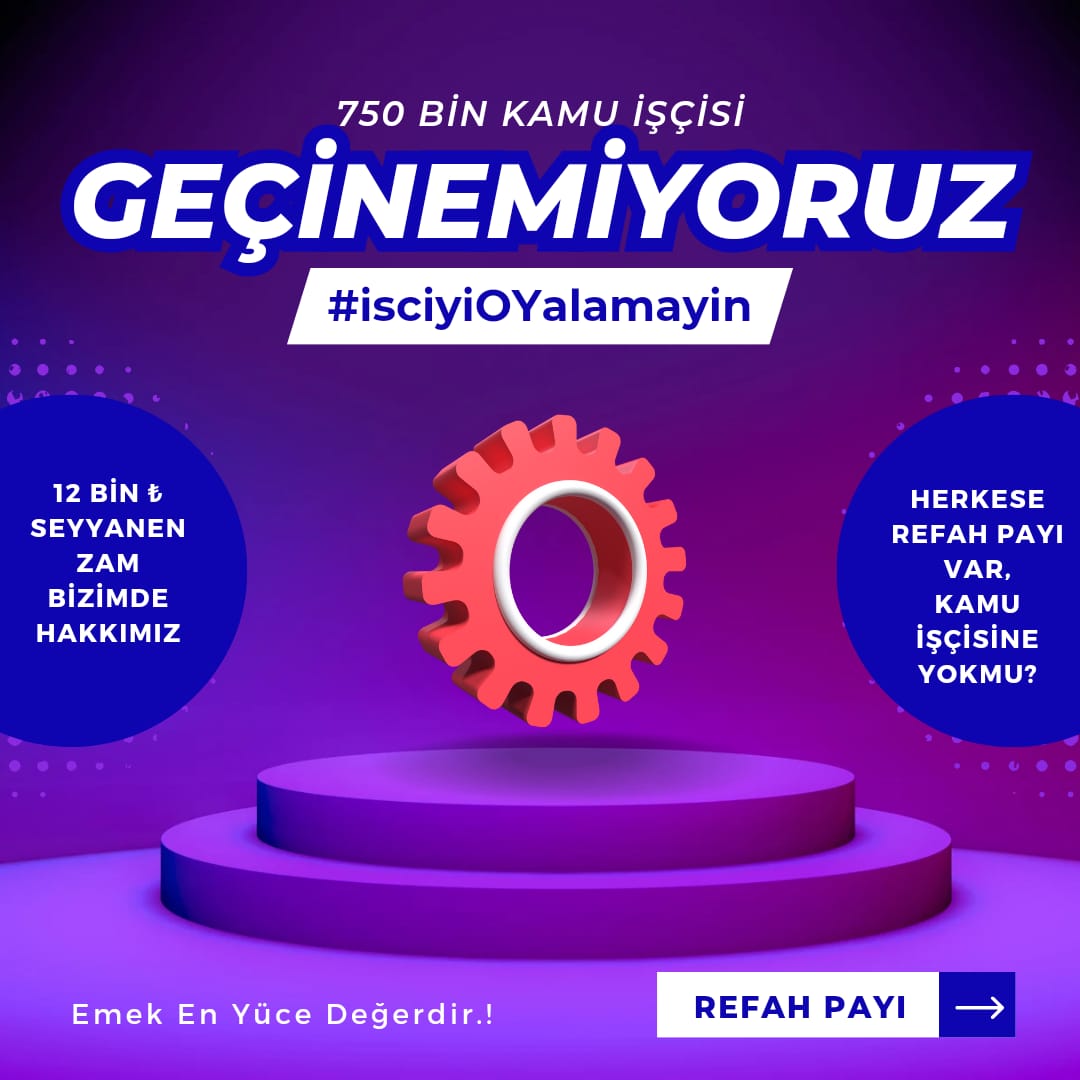 Dünyanın en adaletsiz vergi sistemini değiştirmek, uykuda olanları, uyuma numarası yapanları uyandırmak için, çalışma barışı için, gelirde ve vergide Adalet için yetkililere sesleniyoruz artık yeter #isciyiOYalamayin