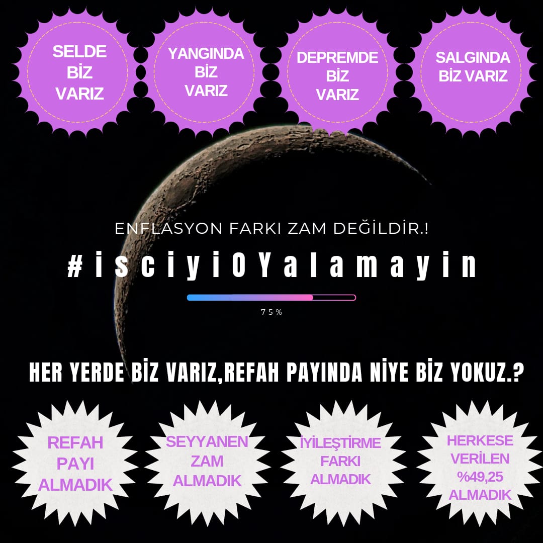 işçi geçinemiyor.!!
@ErbakanFatih <a href="/RTErdogan/">Recep Tayyip Erdoğan</a> <a href="/dbdevletbahceli/">Devlet Bahçeli</a> <a href="/eczozgurozel/">Özgür Özel</a> <a href="/fethigurer/">Ömer Fethi Gürer</a>
#isciyiOYalamayin