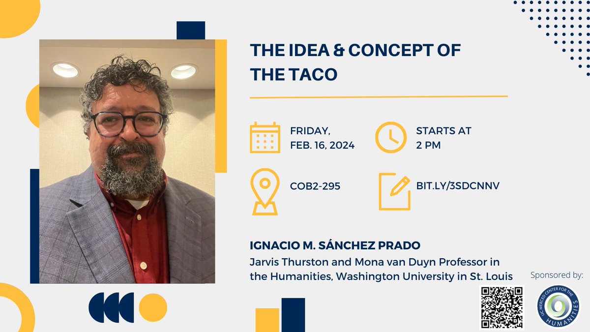 Please remember to join us today for Ignacio Sánchez Prado's talk at 2:00pm in COB2-295 on the idea and concept of the taco.