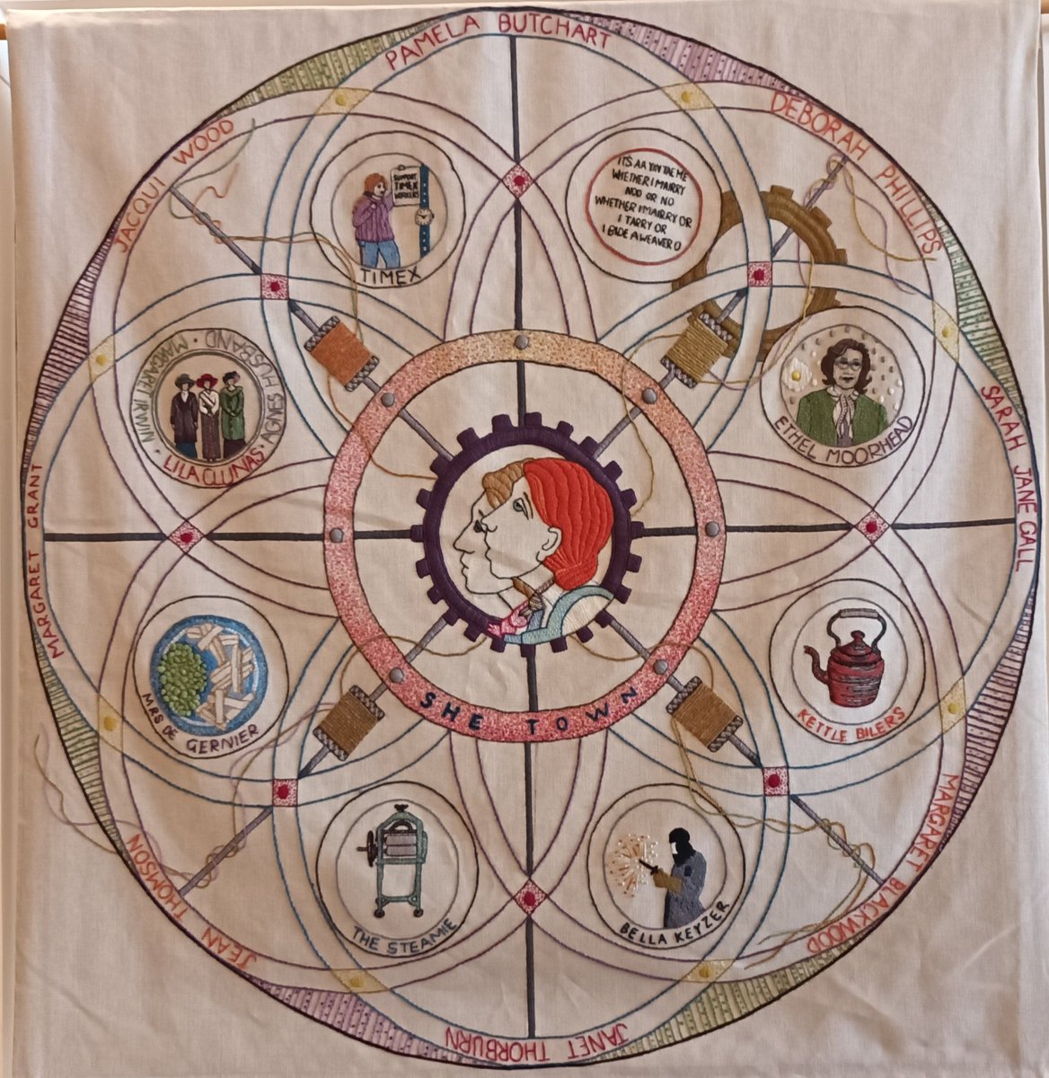 AndyCathroDandA's tweet photo. Visit to see the Dundee tapestry exhibition at the V&amp;A today. Great display of the city's past, present &amp; future exploring the industrial heritage &amp; achievements all created by 140 volunteers. Well worth a visit. https://t.co/xc50X3SBxF