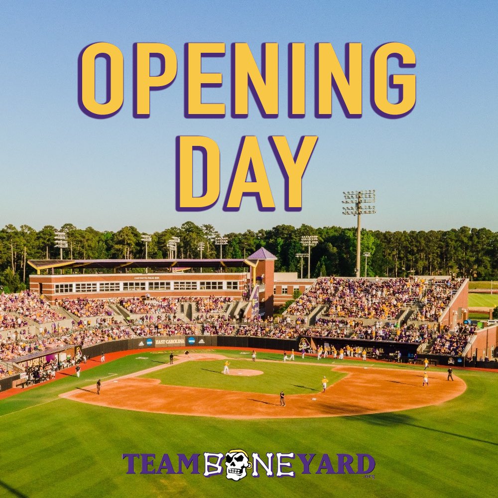 IT’S OPENING DAY PIRATE NATION ⚾️🏴‍☠️ I know we are all excited to see our @ECUBaseball team take the field today at 4pm! We wish all our pirate athletes good luck and have fun!! Let’s go!! #TeamBoneyard