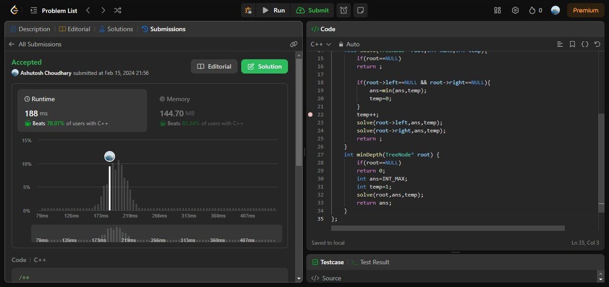 AshuJatt6's tweet image. #75daysofcodechallenge   
-Day 57/75
LeetCode Problem Name:
1. Minimum Depth of Binary tree.
2. Path Sum ll.
3. Flatten Binary tree to Linked list.
4. Distinct Subsequence.
Rest in Peace
Jungkook
