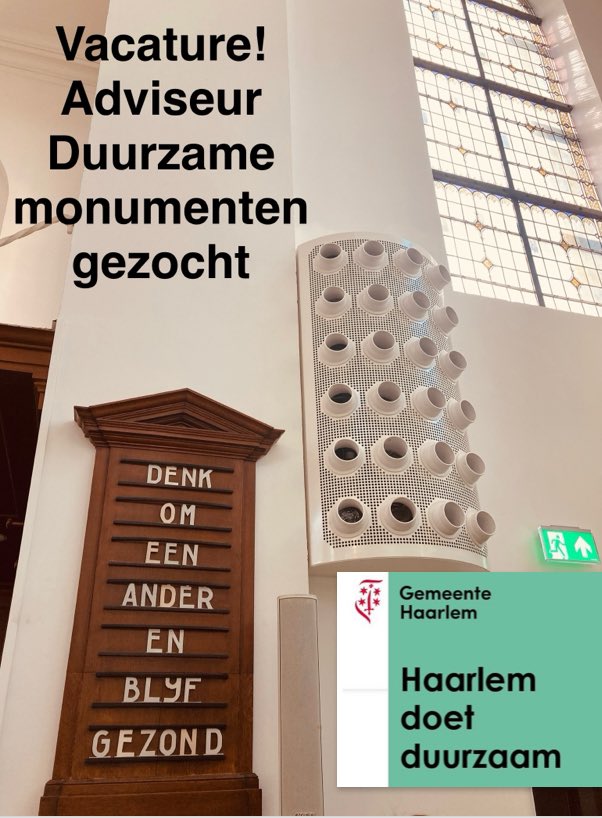 Team Erfgoed zoekt uitbreiding! We zijn met ongeveer 10 monumentenadviseurs -naast de archeologen- maar er ontbreekt nog 1 iemand. We zoeken een extra technische DuMo-adviseur. 
Check de vacature! haarlem.nl/werkenbij/tech…