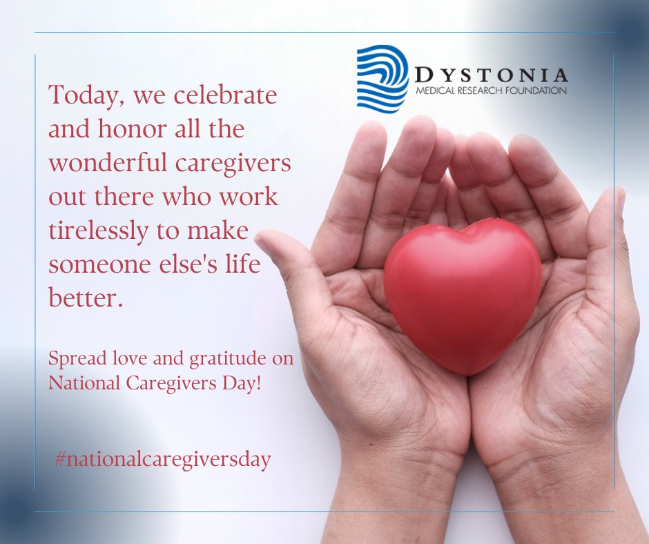 We salute the tireless efforts and love poured into every act of care. Together, we nurture hope and healing. 💙 🩺 #caregiversday #dystoniawareness #dmrf