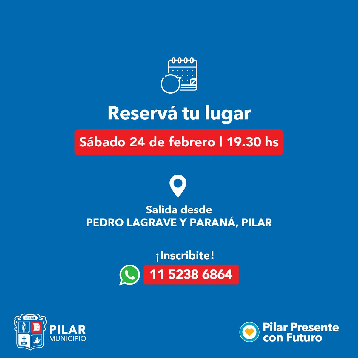 📣 ¡Sumate a nuestro próximo paseo!📖🎭
 
✝️ Descubriremos el monumento de la Cruz de Pilar y el Casco Histórico. Luego, visitaremos el Teatro Municipal Ángel Alonso donde presentarán la obra “Mujeres x Mujeres” del elenco pilarense Soniarte &amp; Cía 🎭  

👉🏽tinyurl.com/yc2wju86