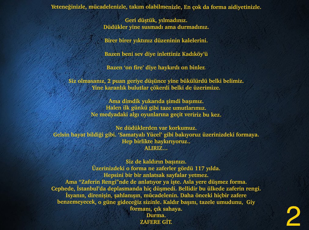 fenersportscom's tweet photo. HAYDİ HERKES YAZSIN #GoForVictory https://t.co/MEEdVsQk0U