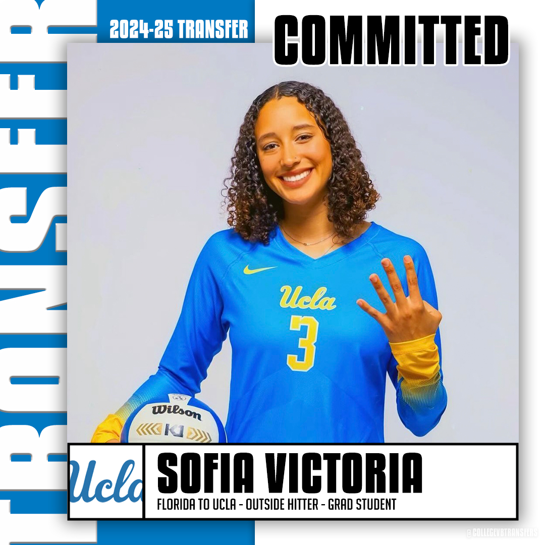 𝗧𝗿𝗮𝗻𝘀𝗳𝗲𝗿 ✏️: Sofia Victoria 🏐: Outside Hitter 🎓: Grad Student ⬅️: Florida ➡️: UCLA #CollegeVBTransfers | #NCAAWVB