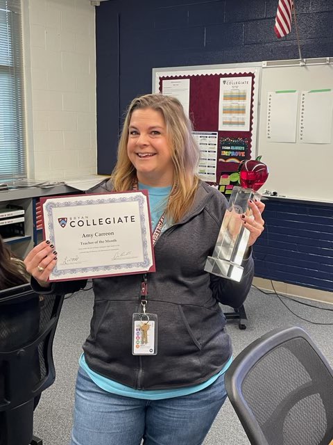 Congratulations to Amy Carreon on being our February Teacher of the Month! Her students and coworkers voted for her because of her incredible work ethic, extreme altruism, and eternal optimism. Thank you for all that you do, Mrs. Carreon!
