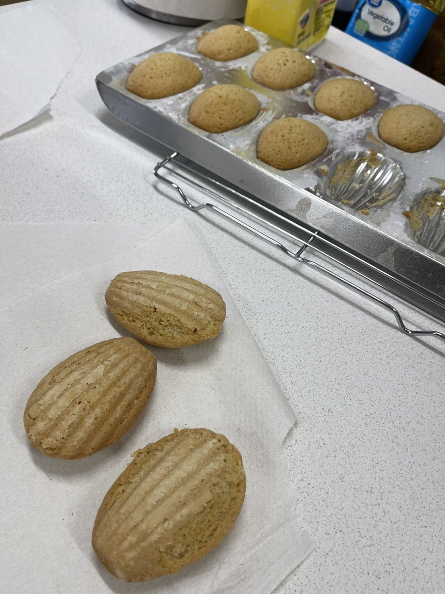 MrsKochsKorner's tweet photo. Our first attempt at madeleine cookies in World Foods was a success! #mcbulldogs101 #wsd101 #facsed #sayyestofcs https://t.co/KWHiqqmpye