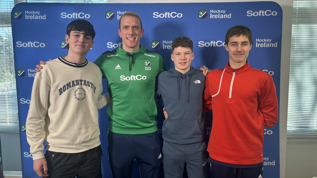 Behind the scenes at the @SoftCoGroup Q&A with @IreMenHockey 2 Time @FIH_Hockey World Goalkeeper of the Year @daveyharte and the @irishhockey Junior Pathway Goalkeepers #nextgeneration #teamsoftco