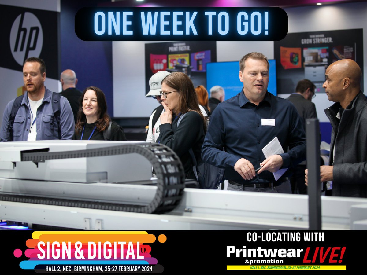 Signanddigital's tweet photo. Only 1 WEEK until Sign &amp; Digital UK 2024 🎉Visit our website to register for fast-track entry NOW! 🤳🎟️#SignandDigitalUK #SDUK #SDUK2024 #Signanddigital2024 #Signage #Display #Digital #Exhibition #NECBirmingham https://t.co/3MJ8227UaU