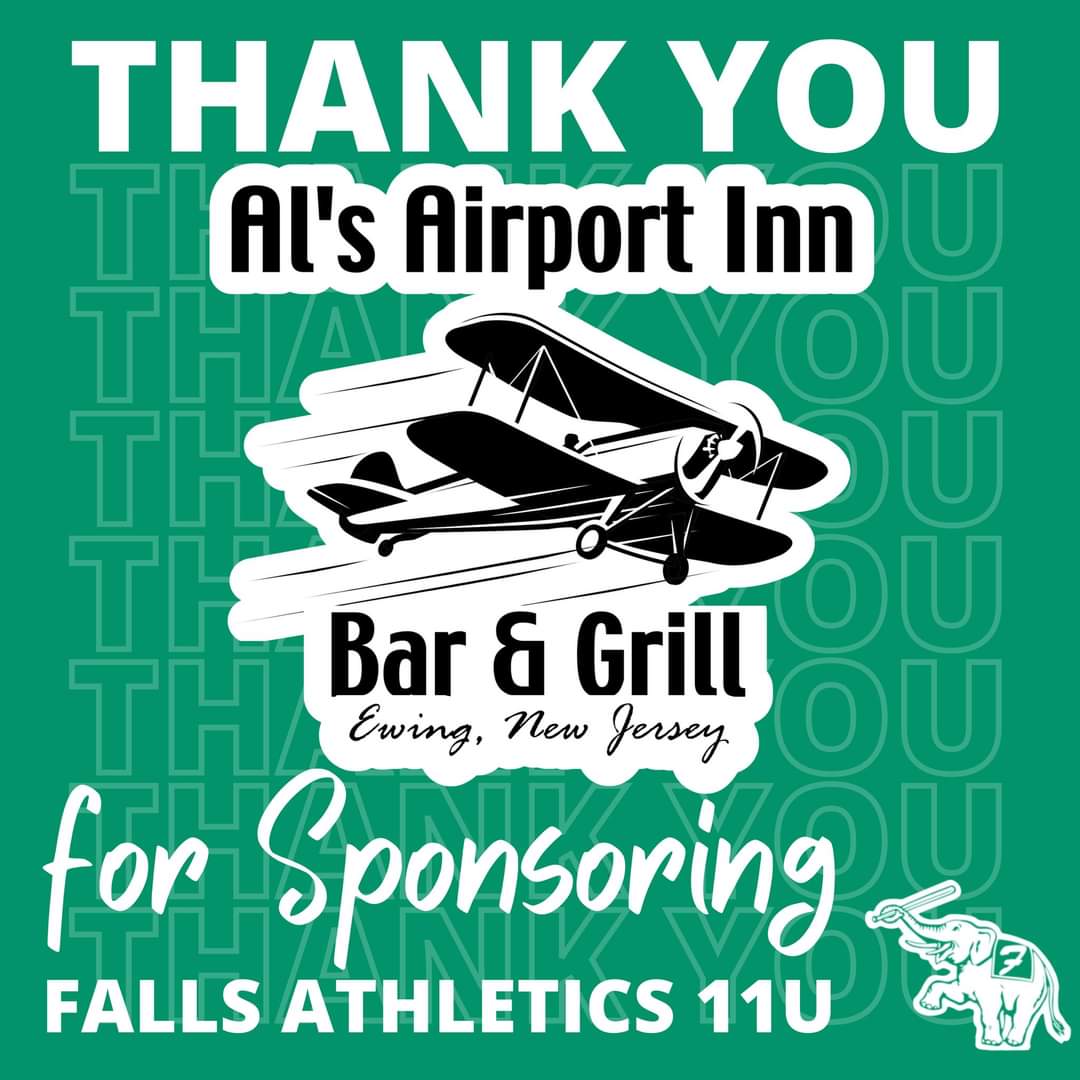 Today we start our series of Sponsorship posts for the 2024 season! First up...

Al's Airport Inn of Ewing, NJ!

Website: AlsAirportInn.com
Facebook: AlsairportInnbarandgrill
Insta: @ alsairportinnbarandgrill
Twitter: @als_airport_inn