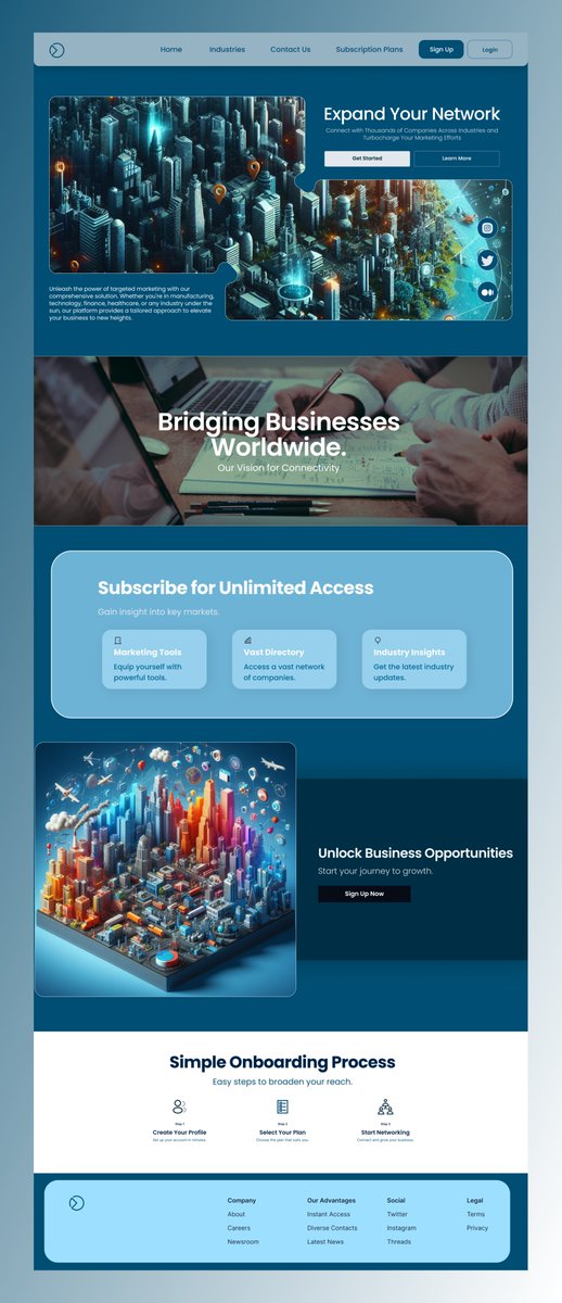 shrutidesigns_'s tweet photo. Day 18/30 of the #30daysofwebdesign  Today I created a Design for a website that offers subscription services to thousands of companies you can contact to market your services across a range of industries 💻#figma #daretoshare24 https://t.co/NLIybXeiby